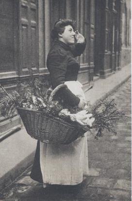 Marchande de fleurs - Ancienne photographie 1900 du Paris d'Antan - Paris Ancien